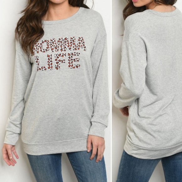 MOMMA LIFE LEOPARD STATEMENT  TOP - Picture 2 of 7